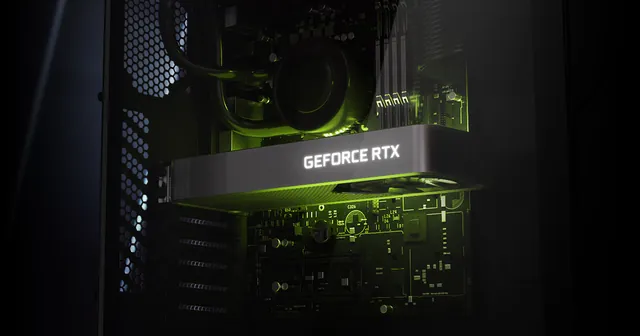 NVIDIA RTX 3060 launch artwork: a GeForce RTX-branded card installed in a PC (the card is not labelled with the model number) GeForce RTX 3060 12GB