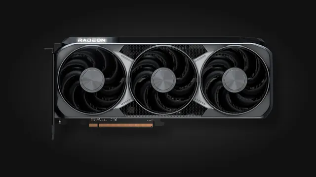 Radeon RX 9070 XT triple-fan reference card render Radeon RX 9070 XT